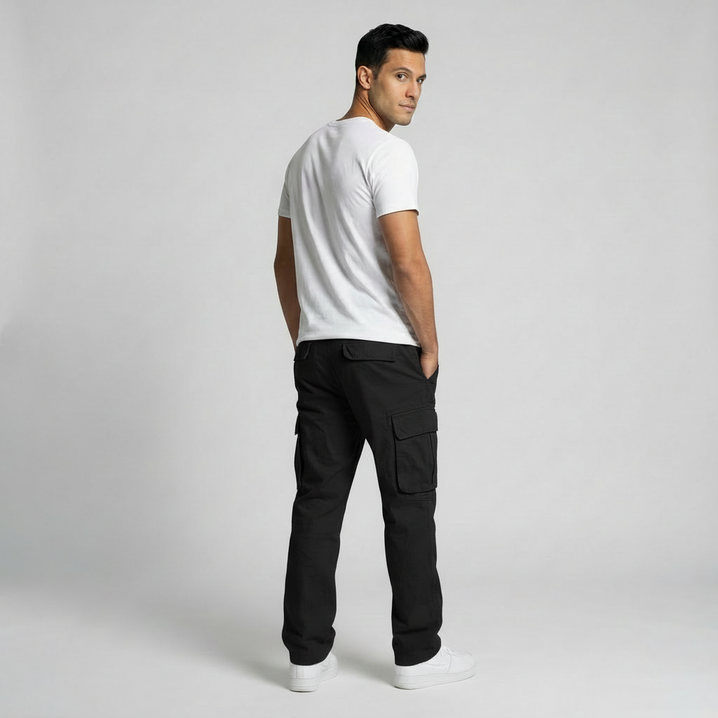Ethan | Black Cargo Trousers for Men
