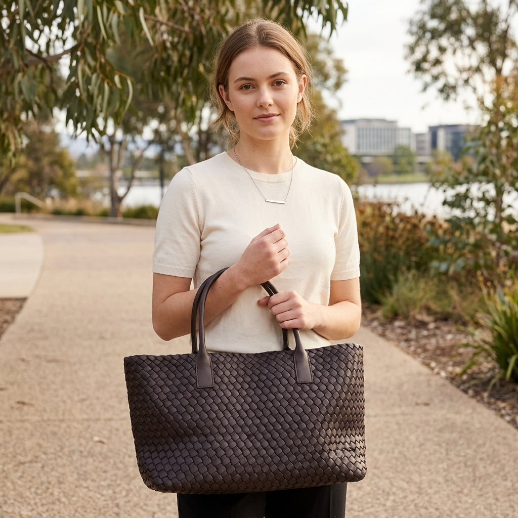 Brielle | Women’s Tote Bag with Handwoven Texture