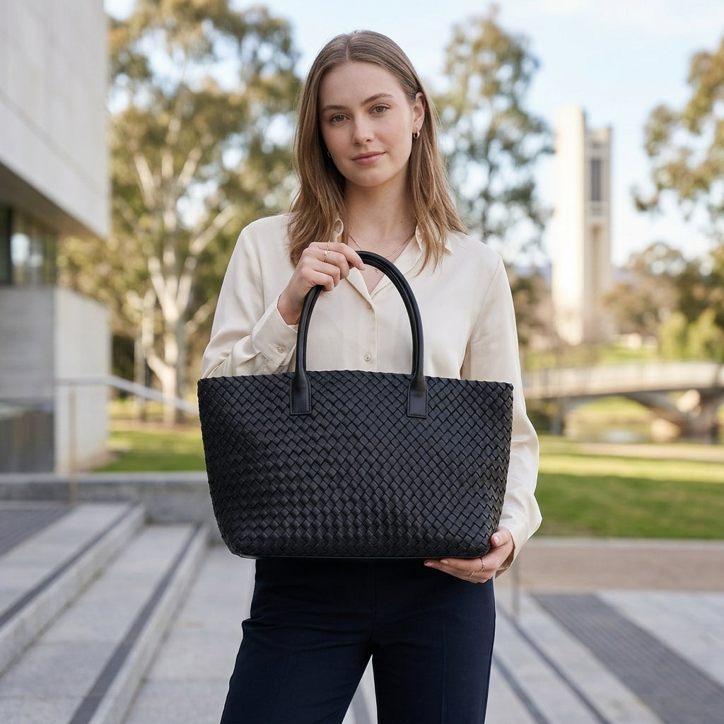 Brielle | Women’s Tote Bag with Handwoven Texture