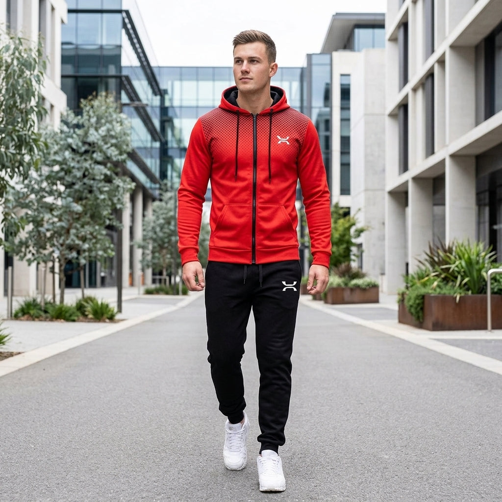 Riley | Men's Tracksuit – Zip Hoodie &amp; Sweatpants Gym Set with Adjustable Waistband