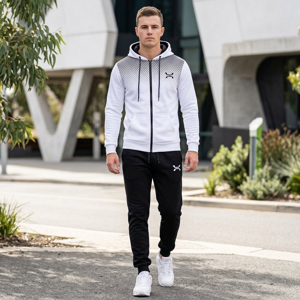 Riley | Men's Tracksuit – Zip Hoodie &amp; Sweatpants Gym Set with Adjustable Waistband