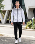Riley | Men's Tracksuit – Zip Hoodie & Sweatpants Gym Set with Adjustable Waistband