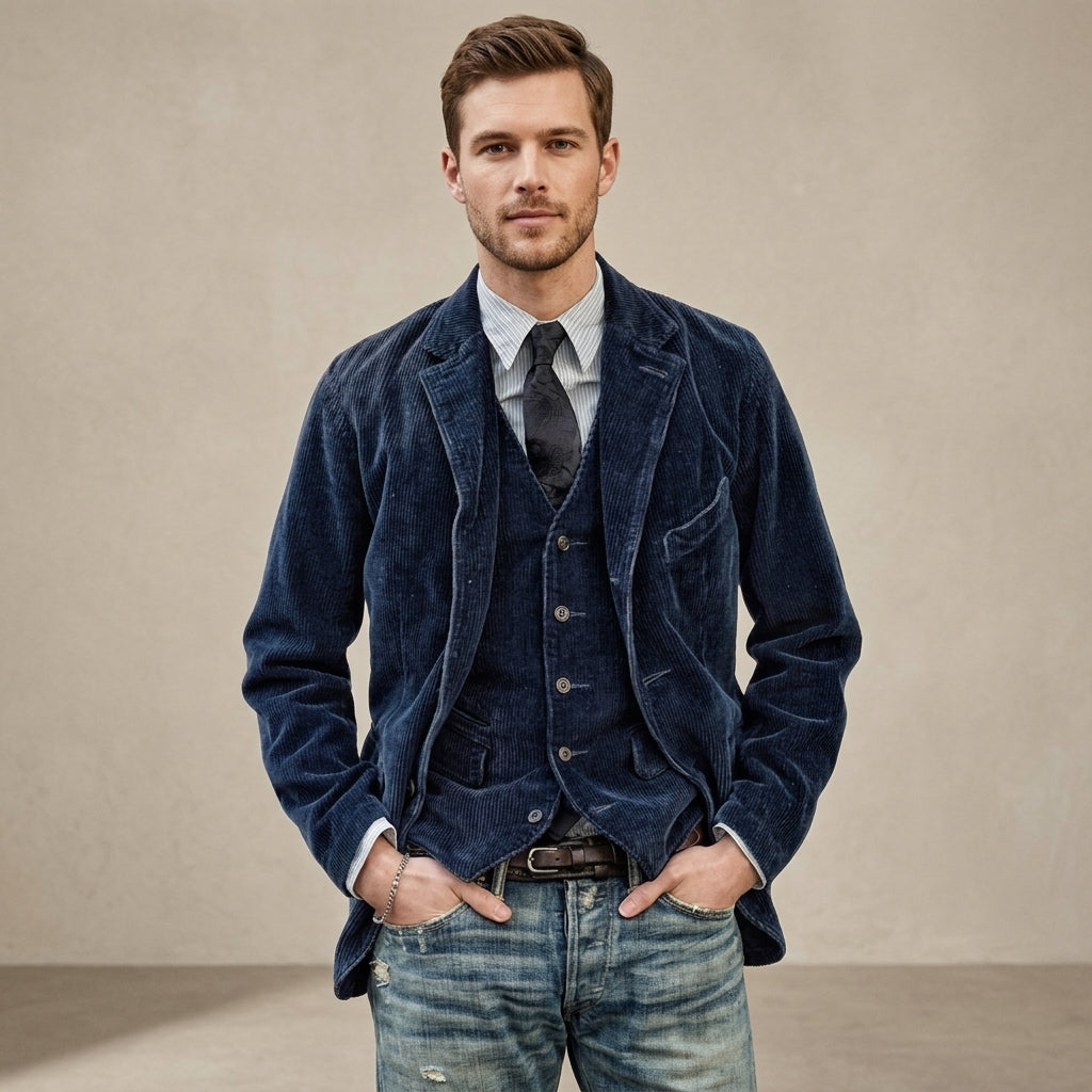 Archie | Corduroy Men's Coat &amp; Vest Set
