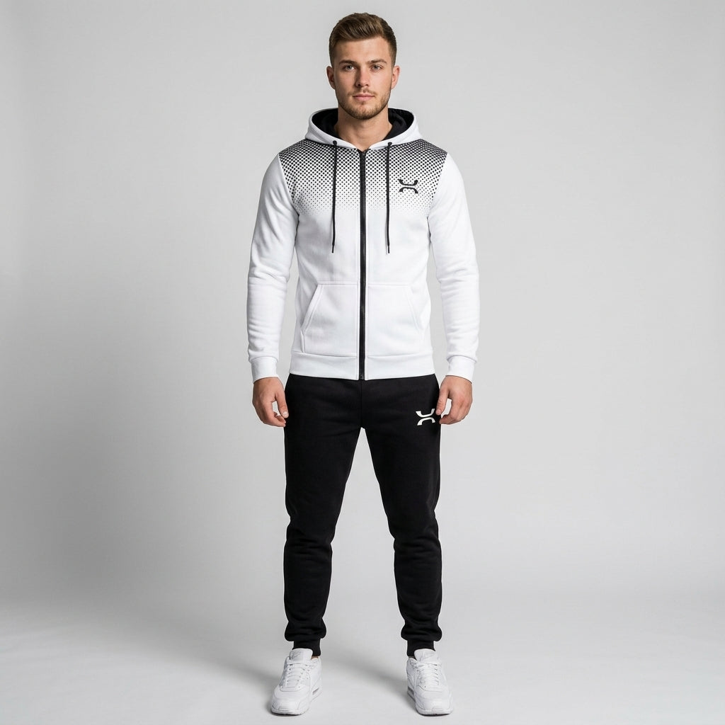 Riley | Men's Tracksuit – Zip Hoodie &amp; Sweatpants Gym Set with Adjustable Waistband