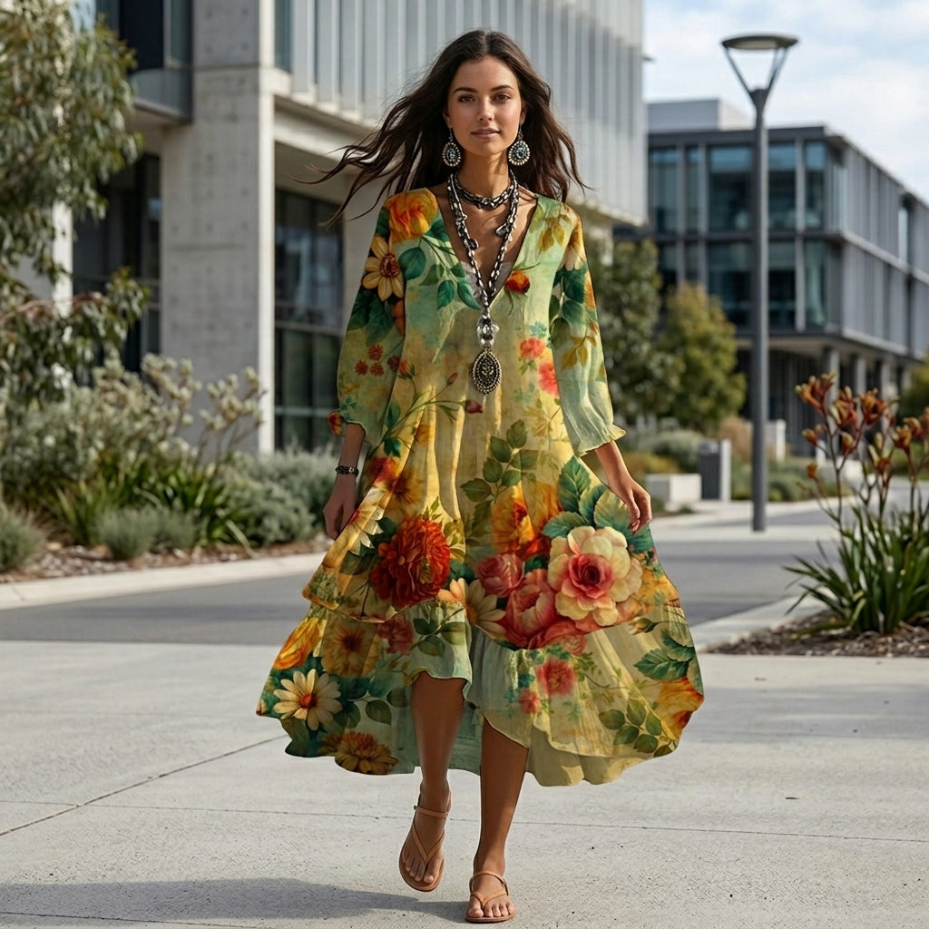 Lottie | Women's Maxi Summer Dress with Floral Print