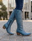 Willow | Women's Embroidered Knee High Boots – Western Block Heel