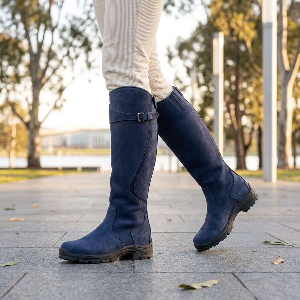 Isla | Women's Waterproof Leather Knee High Boots – Tall Riding Style