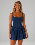 Georgia | Denim Dress with Casual Halter Design