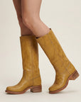 Chloe | Women's Leather Knee High Boots – Cowboy Block Heel