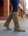 Grace | Women's Suede Knee High Boots – Slouch Casual Style