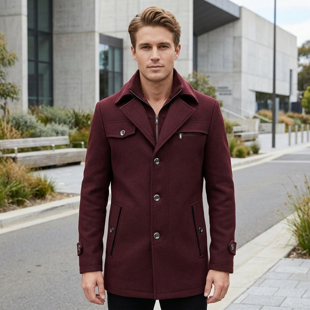 Lachlan | Wool Trench Men's Coat for Stylish Warmth