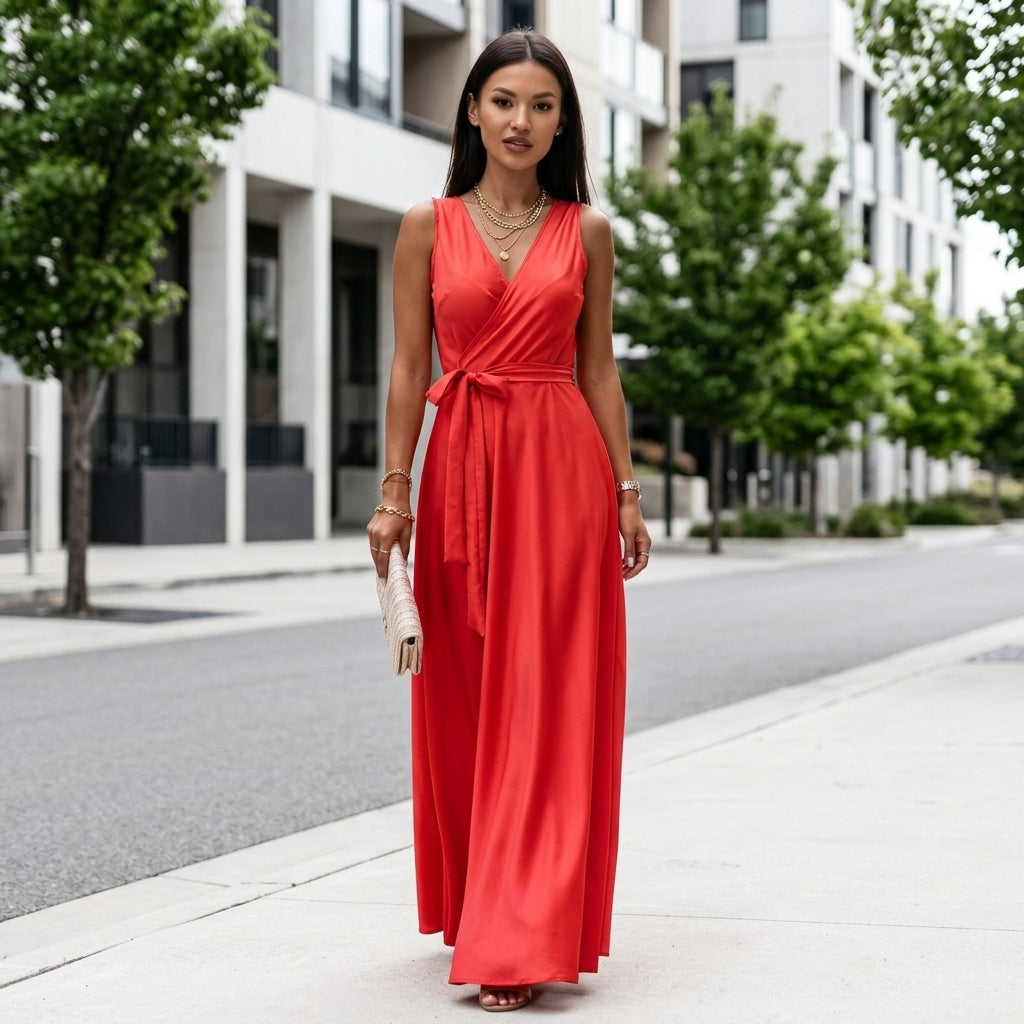Harper | Schmeichelndes Wickel-Maxikleid für Hochzeitsgäste