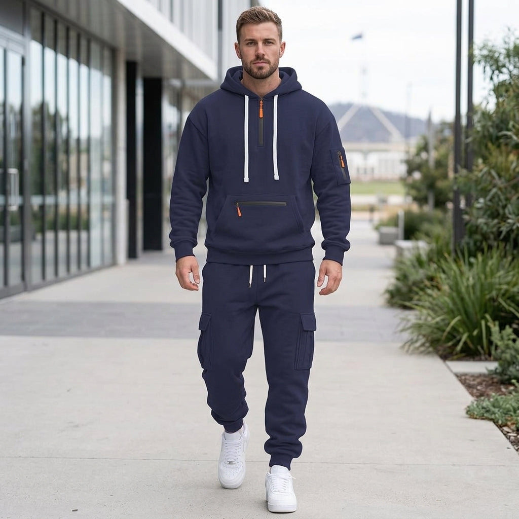 Angus | Men's Tracksuit – Hoodie &amp; Cargo Joggers with Adjustable Hood
