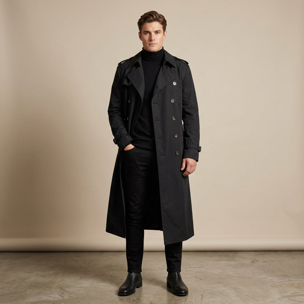 Flynn | Men's Coat with Classic Trench Look