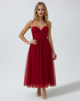 Ava | Chiffon Tulle Midi Wedding Guest Dress