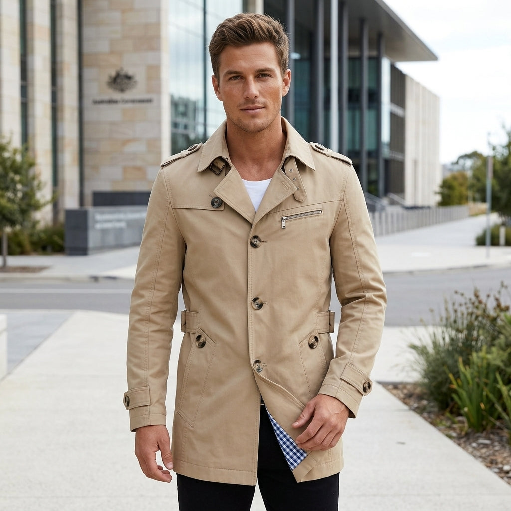 Thomas | Men's Coat with Elegant Trench Design