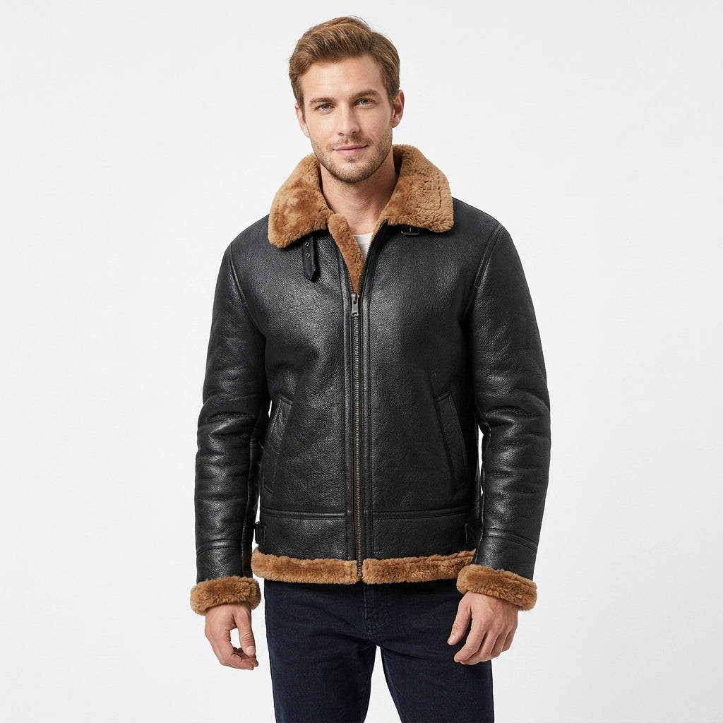 Zayden | Shearling Men’s Coat with Rugged Style