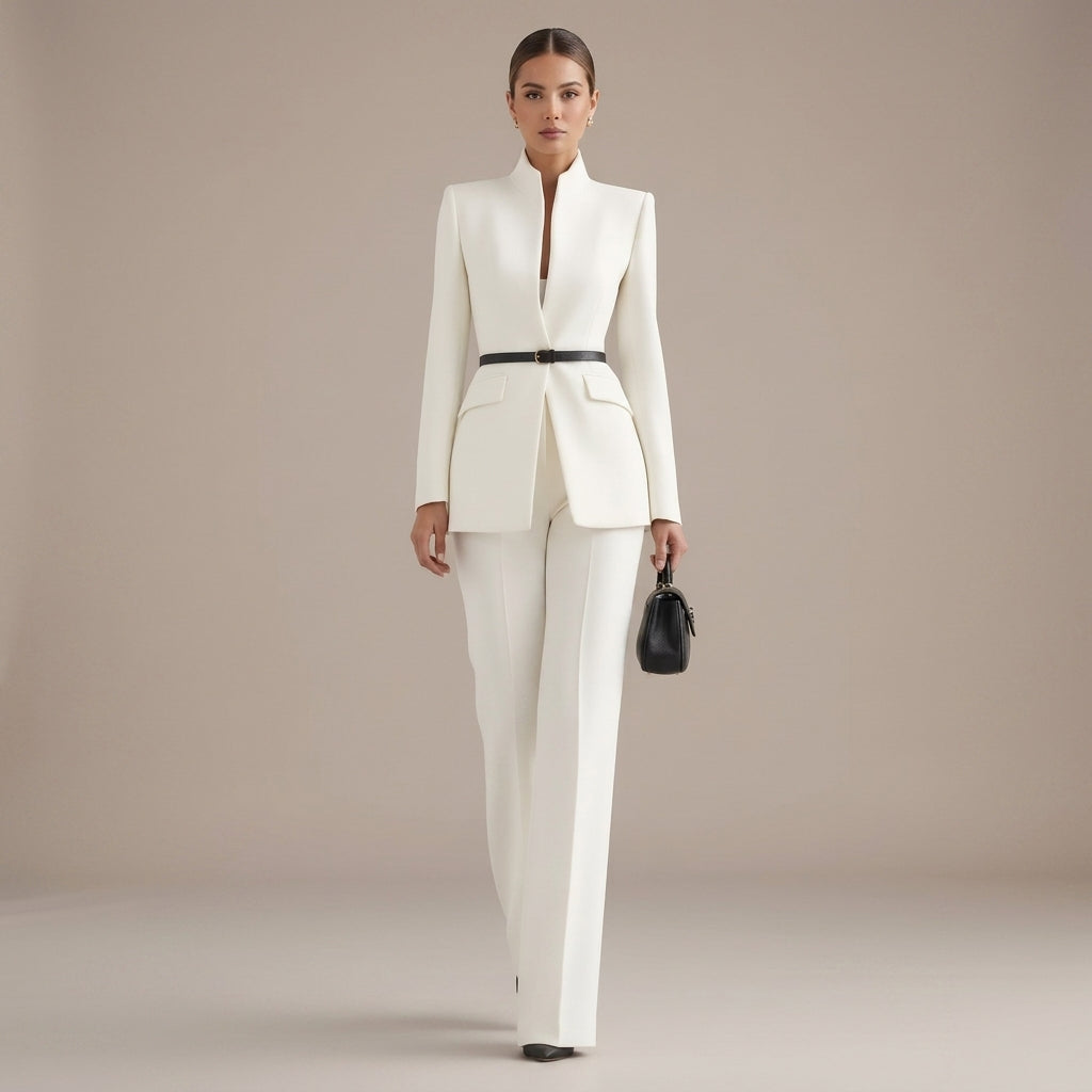 Verity | Damen Blazer- und Palazzo-Hosen-Set