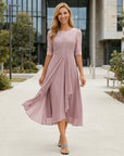 Chloe | Lace & Chiffon A-Line Wedding Guest Dress