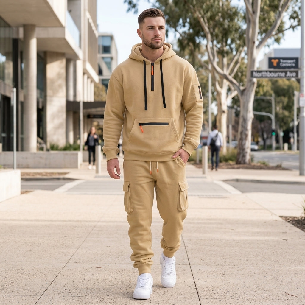 Angus | Men's Tracksuit – Hoodie &amp; Cargo Joggers with Adjustable Hood