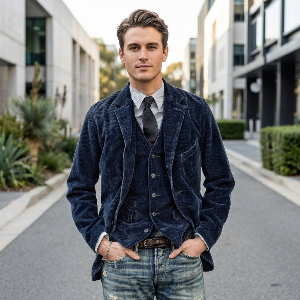 Archie | Corduroy Men's Coat &amp; Vest Set
