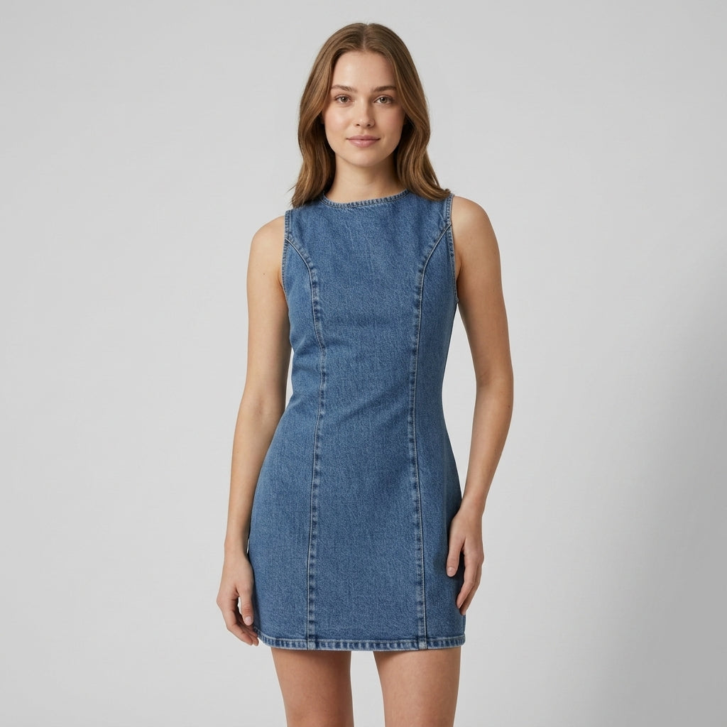 Frankie | Denim Dress with Sleeveless Bodycon Fit
