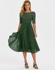 Chloe | Lace & Chiffon A-Line Wedding Guest Dress