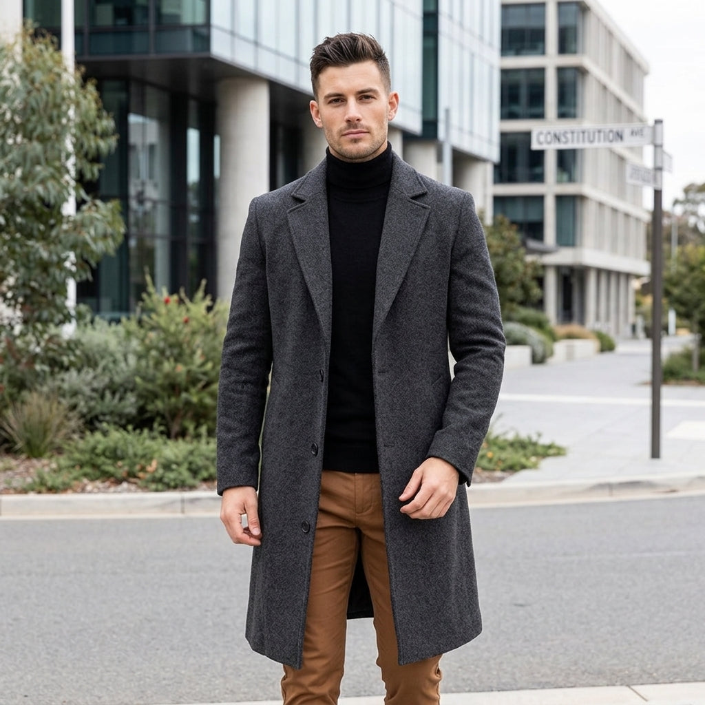 Cooper | Men's Coat with Long Wool Warmth