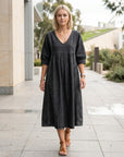 Ruby | Denim Dress with Elegant Lace Details