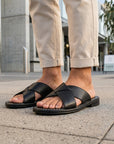 Cooper | Men's Sandals – Leather Cross-Band Comfort