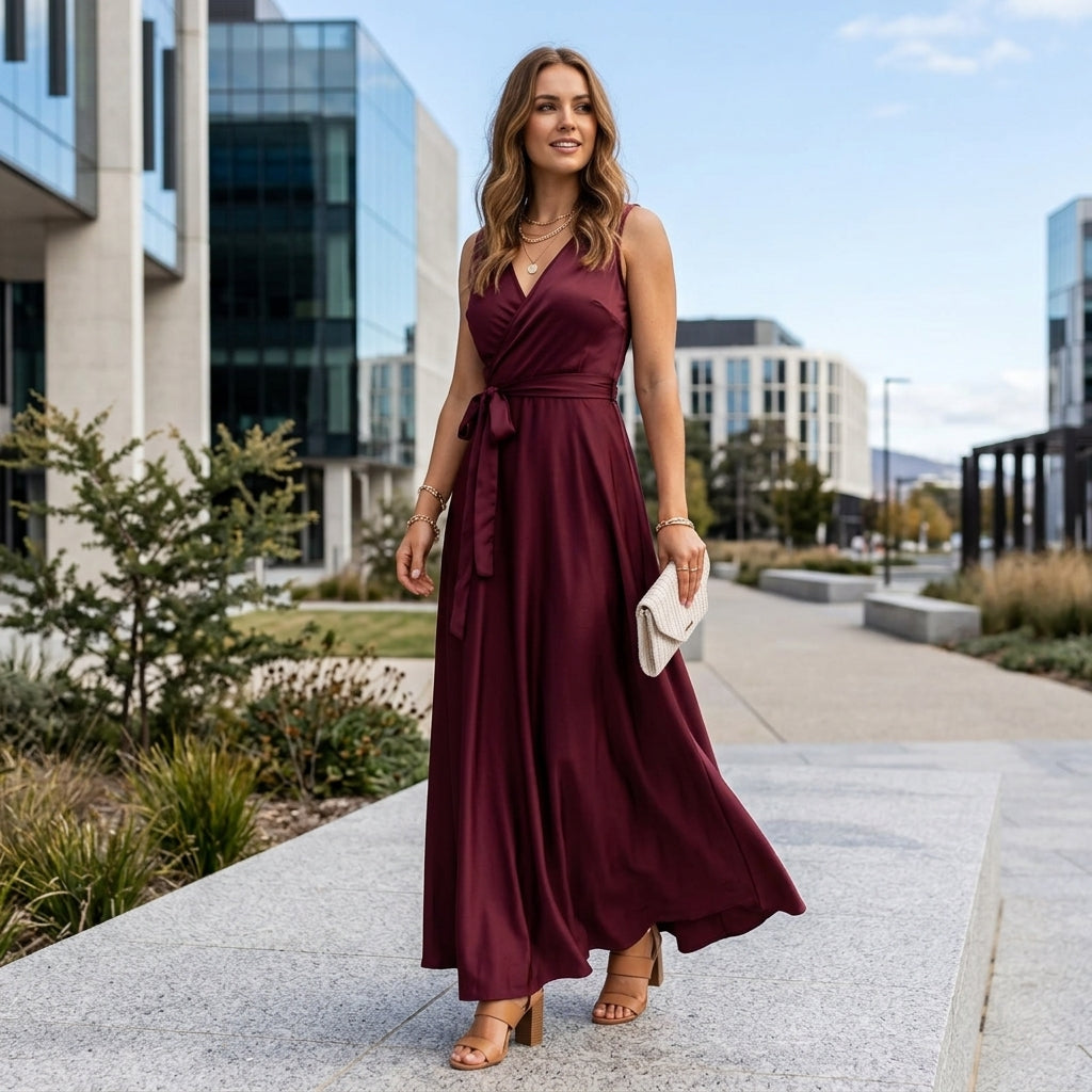Harper | Schmeichelndes Wickel-Maxikleid für Hochzeitsgäste
