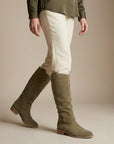 Grace | Women's Suede Knee High Boots – Slouch Casual Style