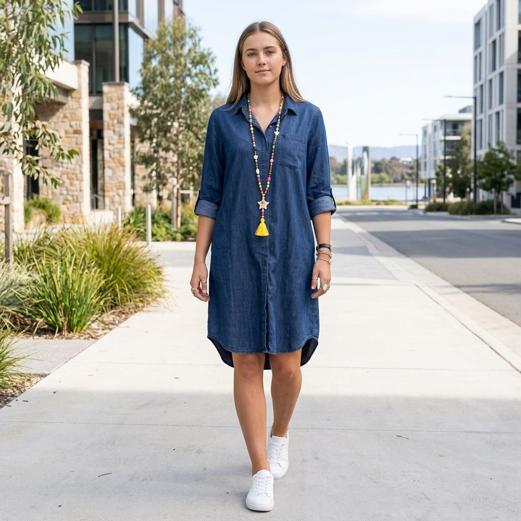 Scarlett | Denim Dress with Vintage-Inspired Look