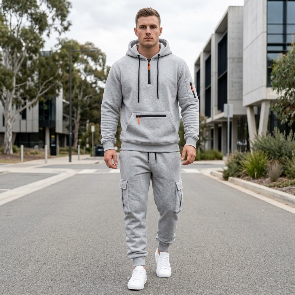 Angus | Men's Tracksuit – Hoodie &amp; Cargo Joggers with Adjustable Hood