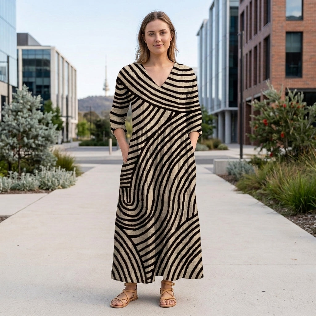 Keira | Women's Summer Dress with V-Neck &amp; Pockets