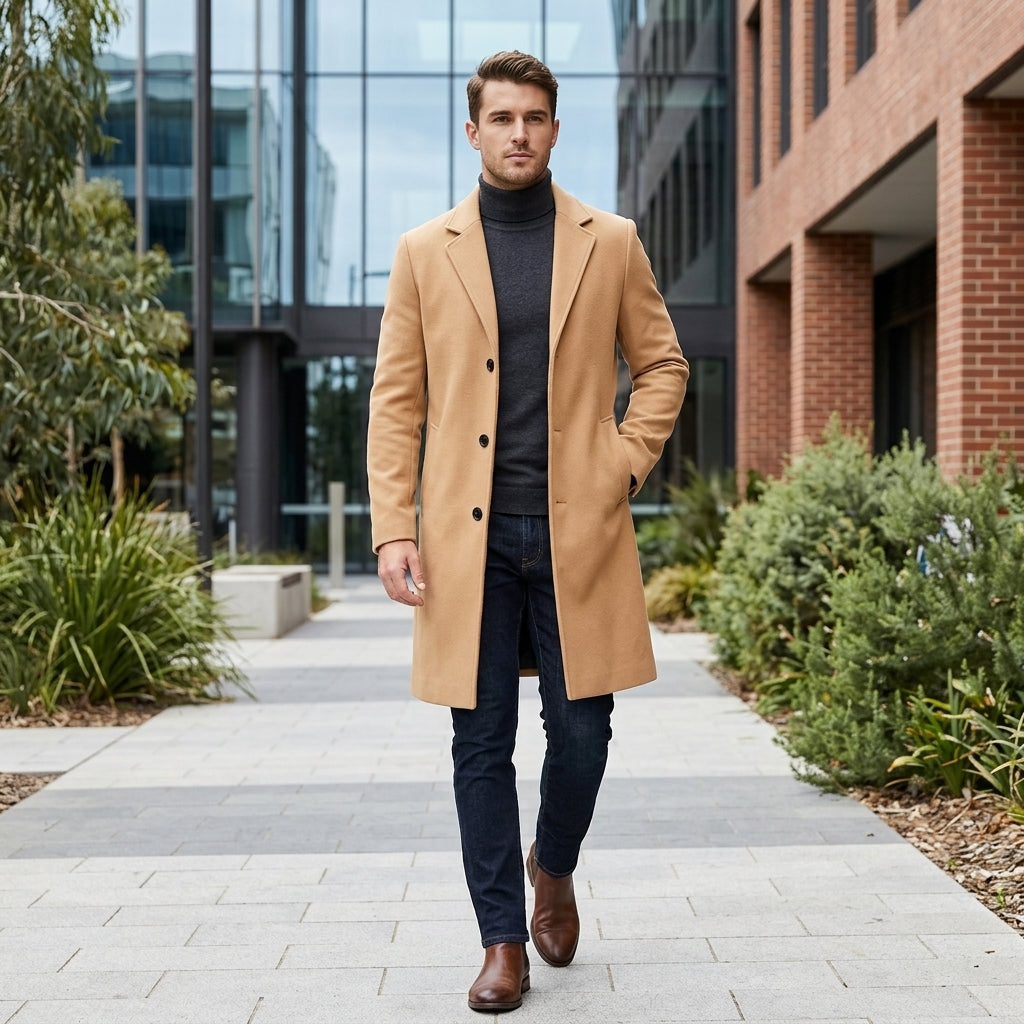 Xavier | Long Men's Coat for Stylish Warmth