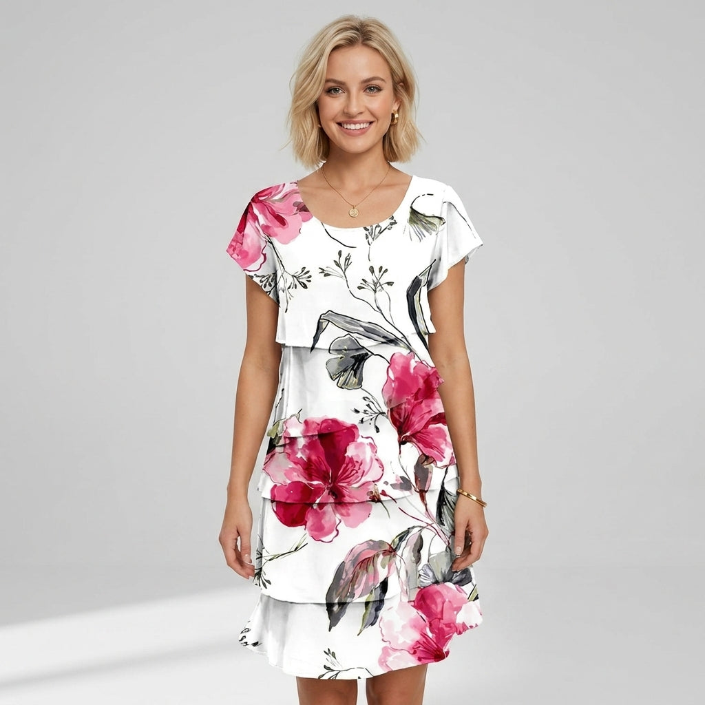 Tahlia | Women's Summer Dress with Floral Ruffle Design