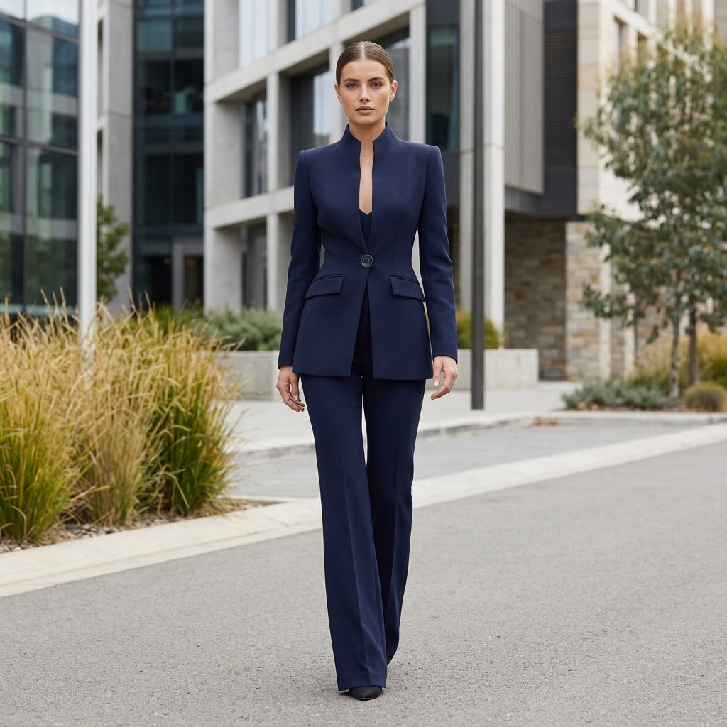 Verity | Damen Blazer- und Palazzo-Hosen-Set