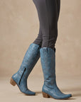 Willow | Women's Embroidered Knee High Boots – Western Block Heel