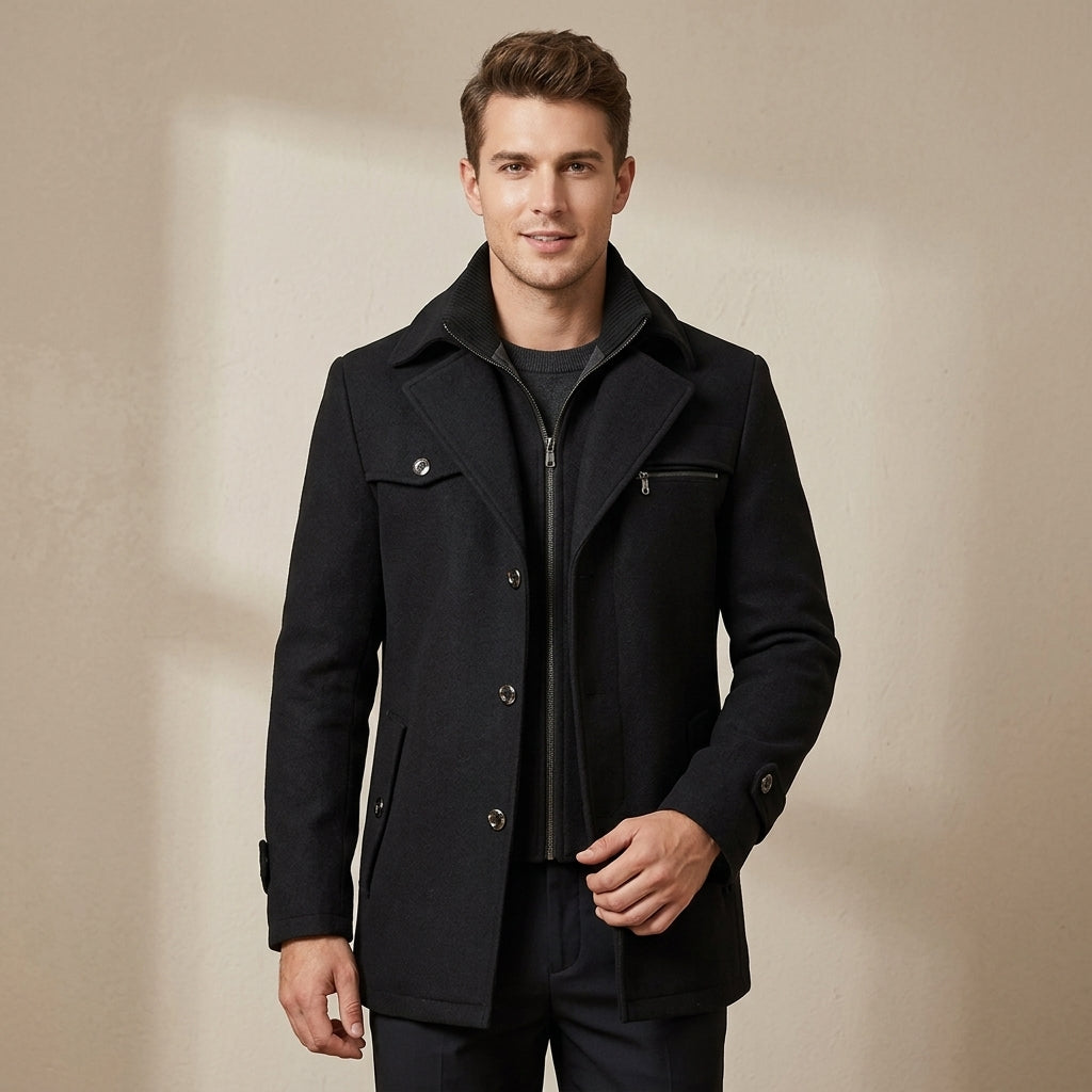 Lachlan | Wool Trench Men's Coat for Stylish Warmth