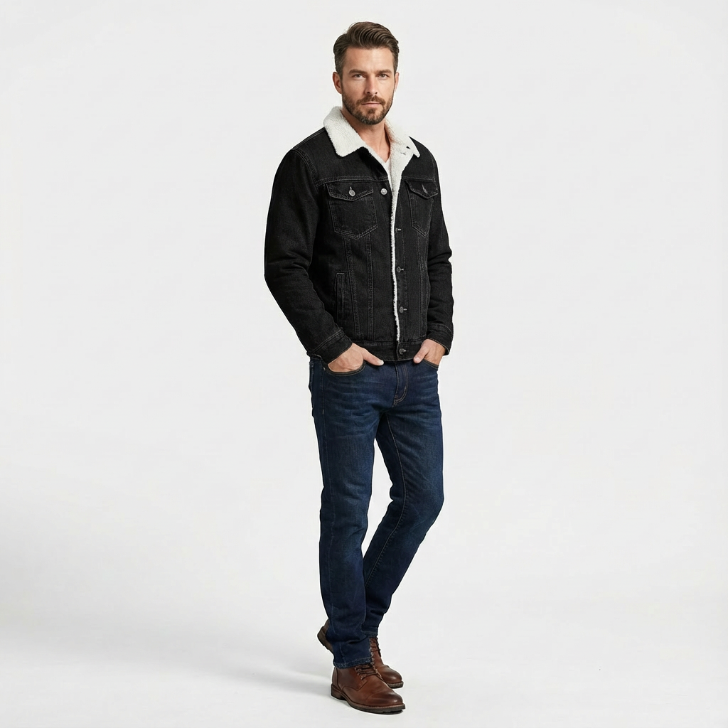 Alex | Schwarze Jeansjacke für Herren mit zeitlosem Stil