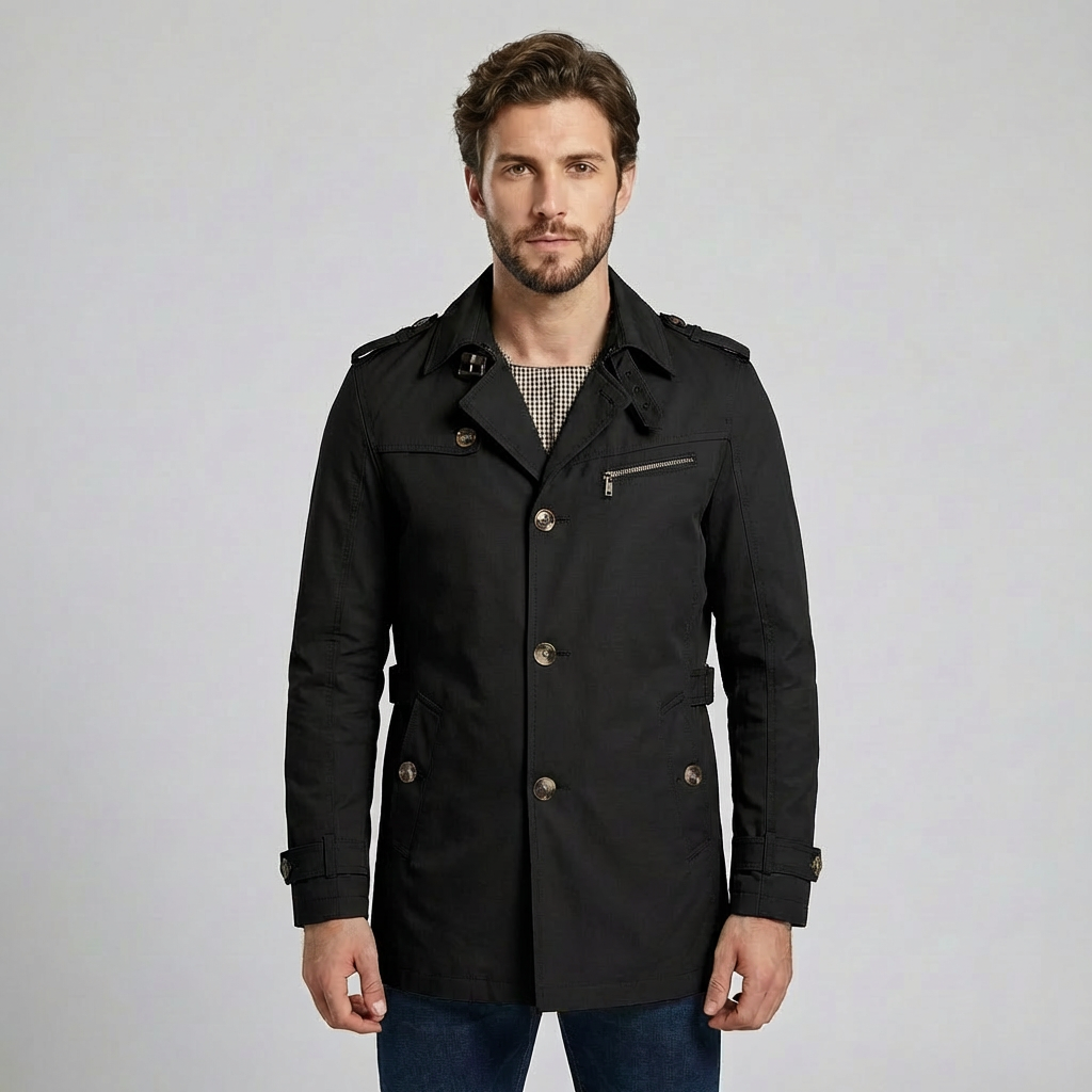 Marcus | Stilvoller Herrenmantel im Trenchcoat-Stil mit klassischem Charme