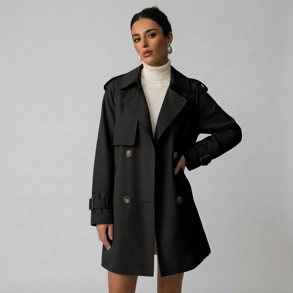 Mila | Black Trench Coat Women with Timeless Style