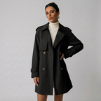 Mila | Black Trench Coat Women with Timeless Style
