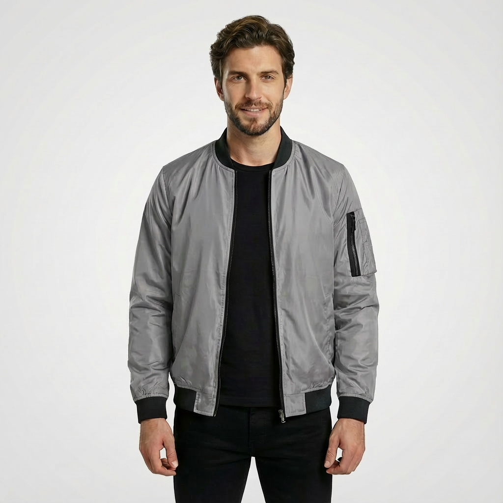 Orven | Black Bomber Jacket Men with Casual Style