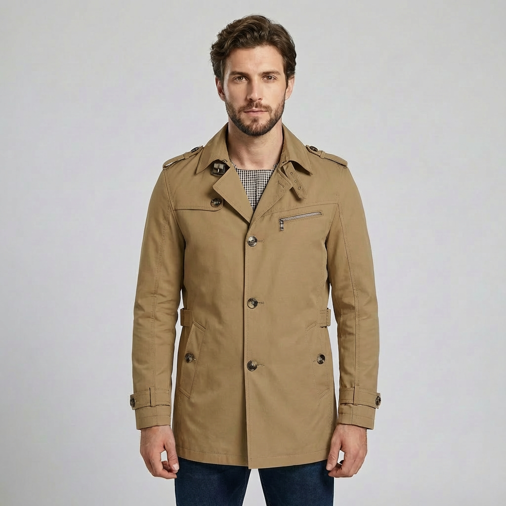Marcus | Stilvoller Herrenmantel im Trenchcoat-Stil mit klassischem Charme