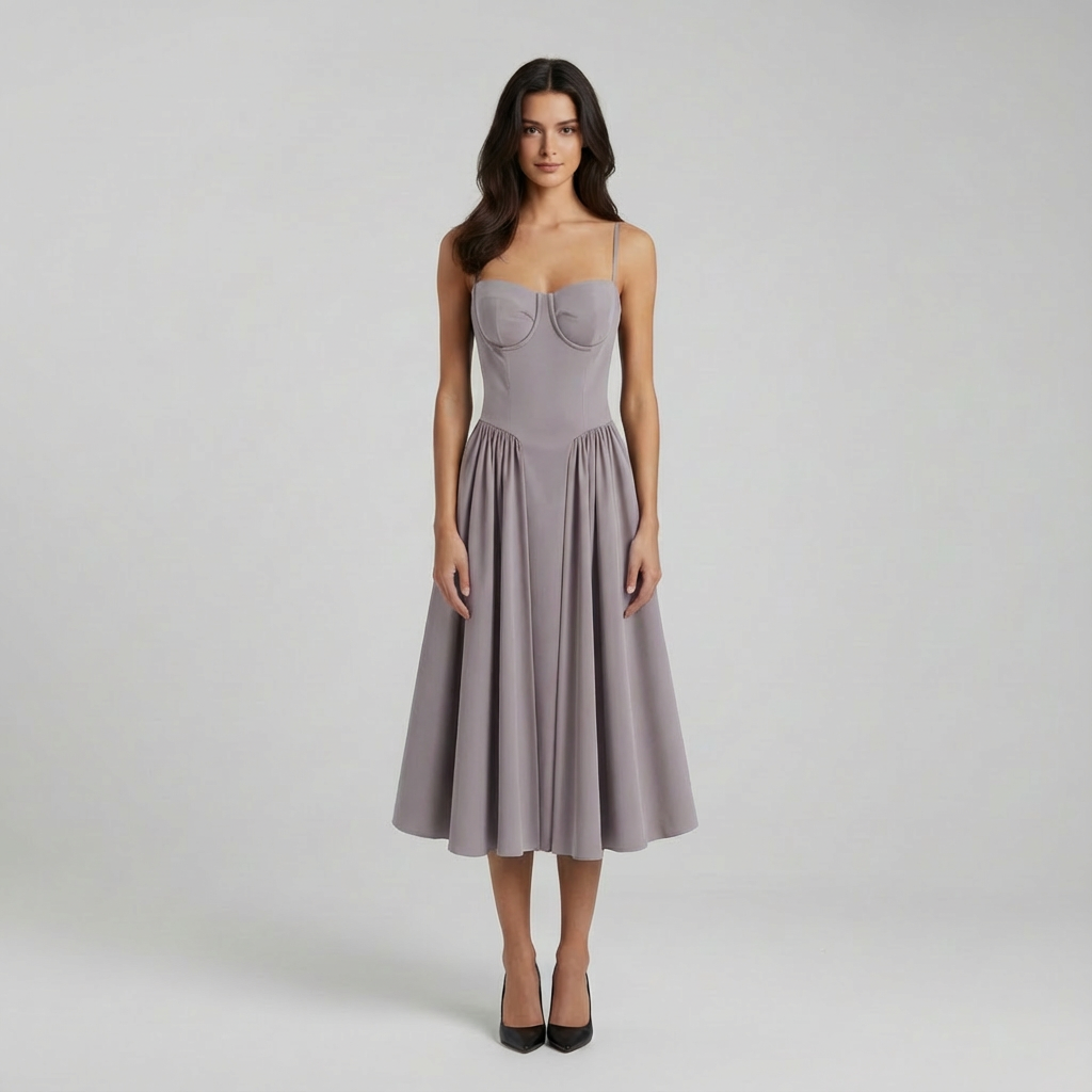 Rhiannon | Damen-Midikleid mit klassischer Form