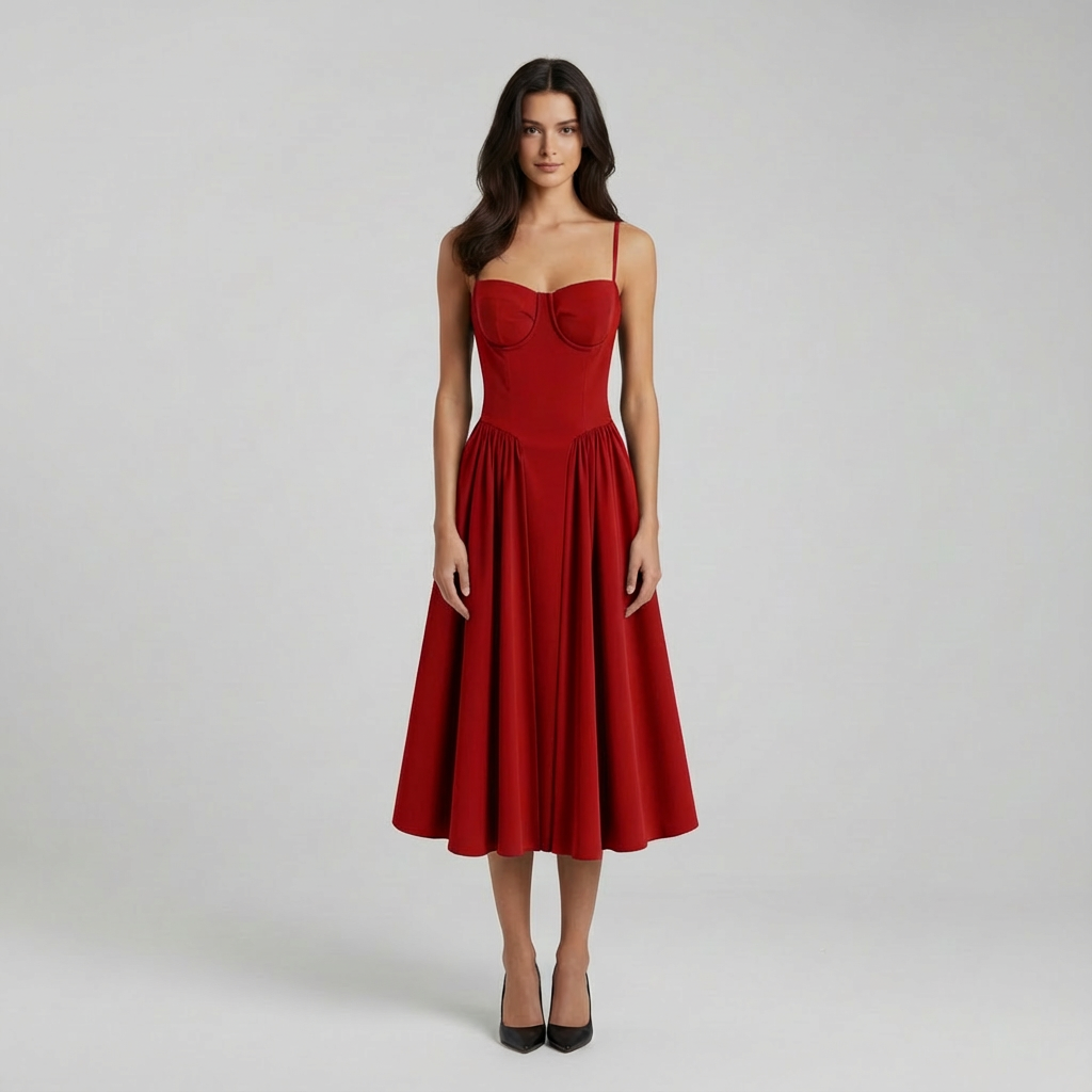Rhiannon | Damen-Midikleid mit klassischer Form