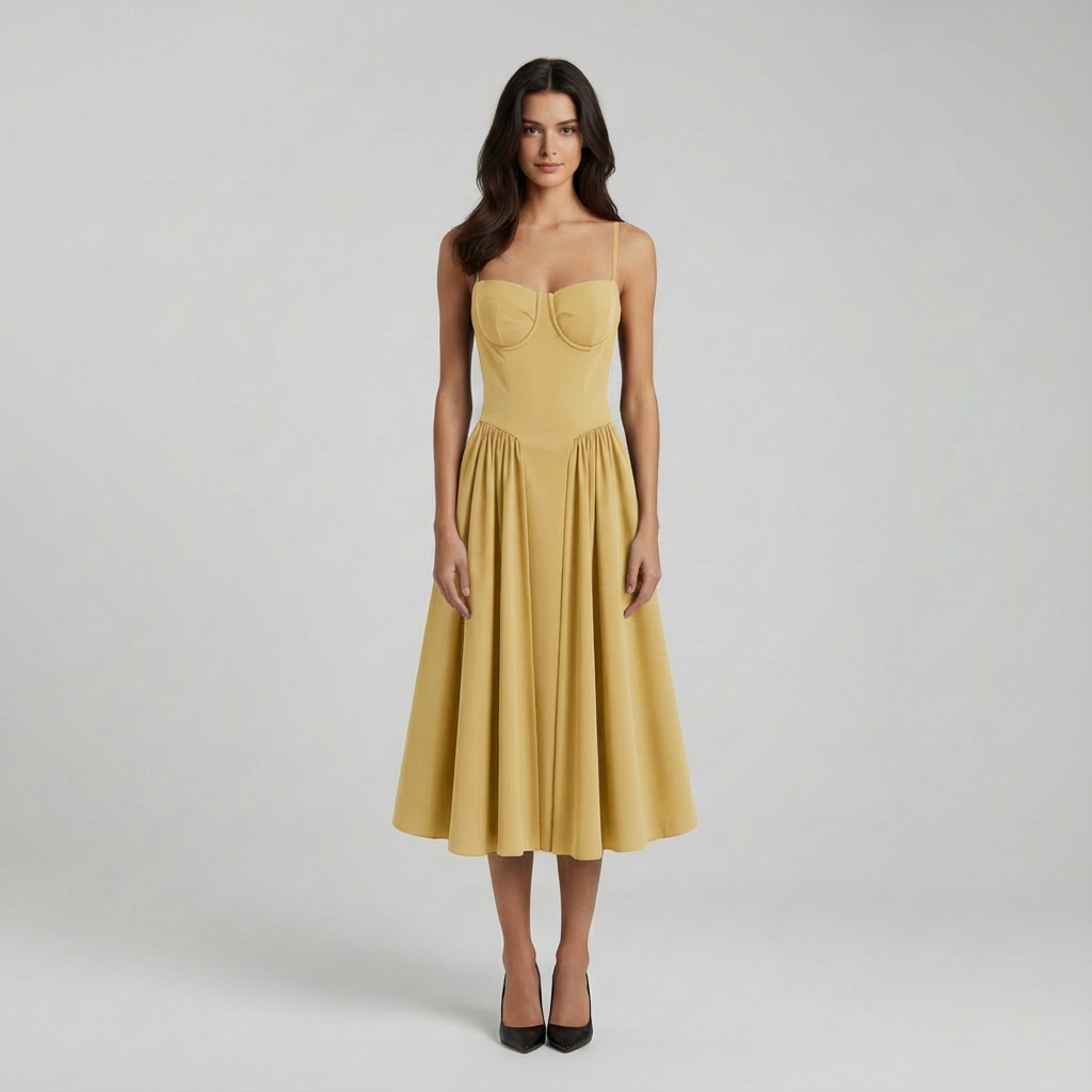 Rhiannon | Damen-Midikleid mit klassischer Form