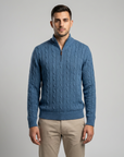 Harrison | Cable Knit Half Zip Men’s Sweater for Modern Comfort